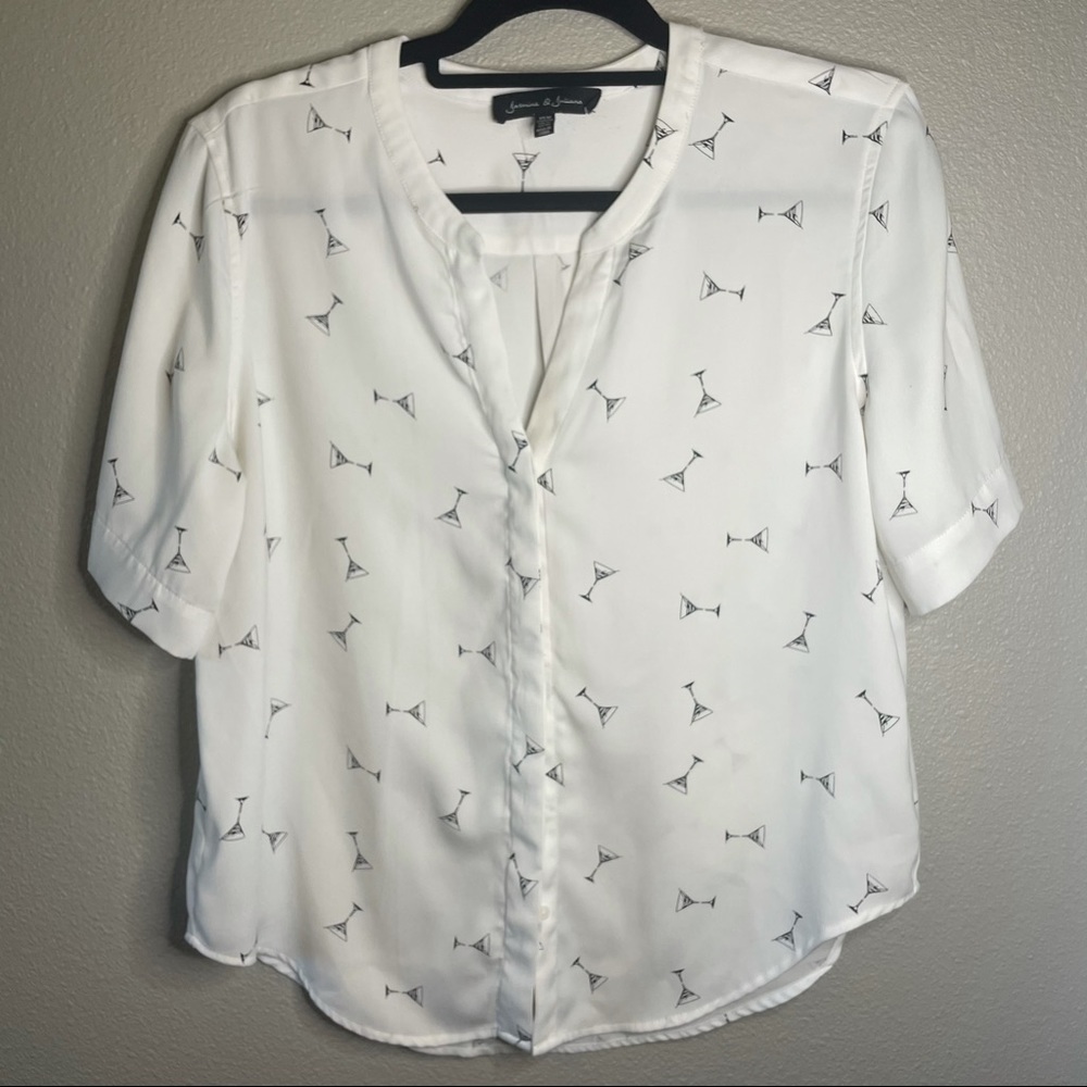 Jasmine & Juliana white cocktail time blouse